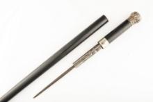Antique Cane Gun marked "Cox & Deane", 4 shot, approximately .22 caliber, and is equipped with a 5 1