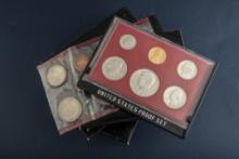 Group of seven (7) uncirculated cased U.S. Proof Sets, totaling 42 Coins. Five are dated 1980, two a