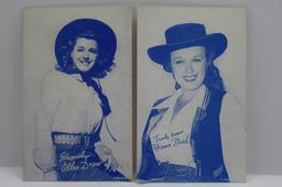 (4) Early Western Actress Fan Postcards