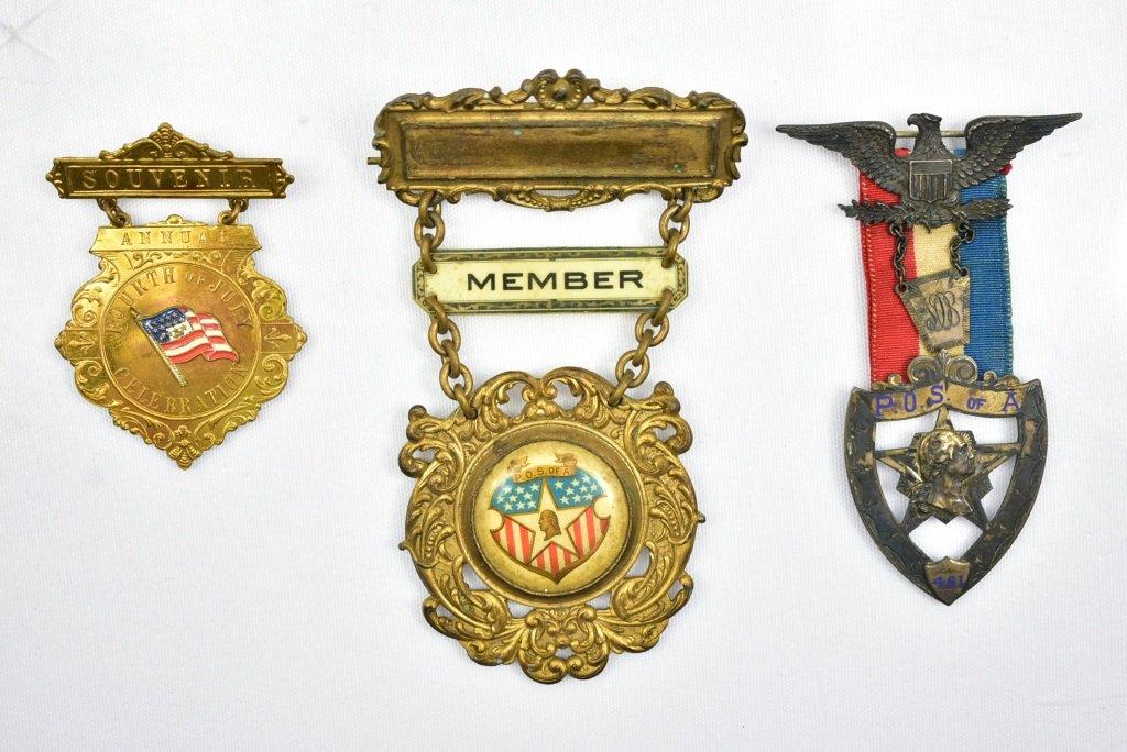 (3) Early U.S. Pins