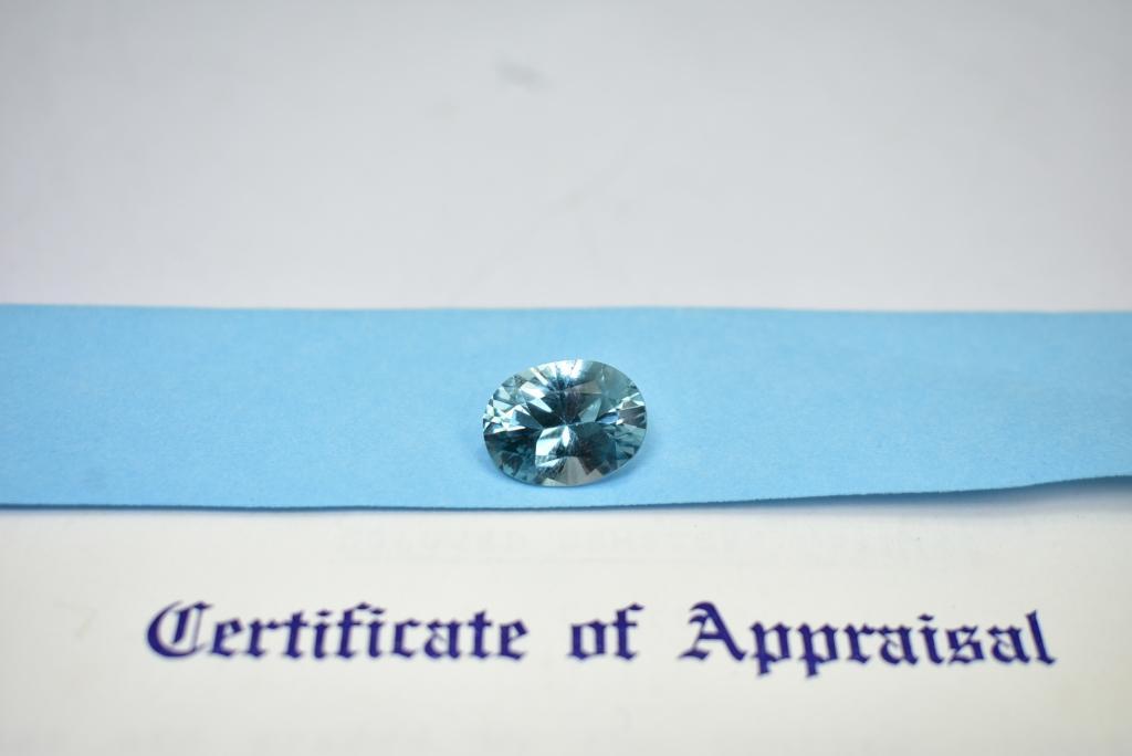 9.90 Carat Blue Topaz Gem Stone With Certificate Of Appraisal