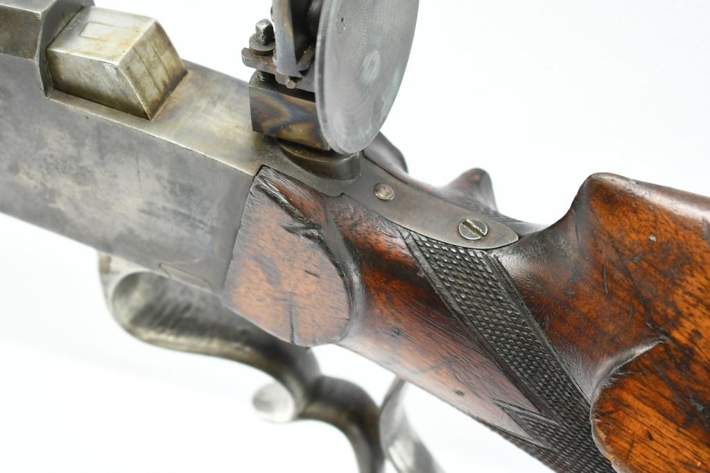 1926 German Ed. Grothe & Sohn. "W. DIETRICH", Schuetzen Target Rifle, 7.6mm, Swinging Block, SN - 11