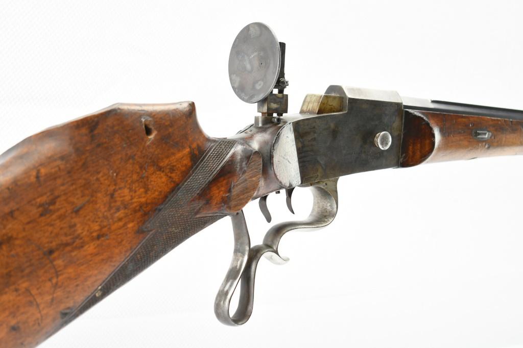 1926 German Ed. Grothe & Sohn. "W. DIETRICH", Schuetzen Target Rifle, 7.6mm, Swinging Block, SN - 11