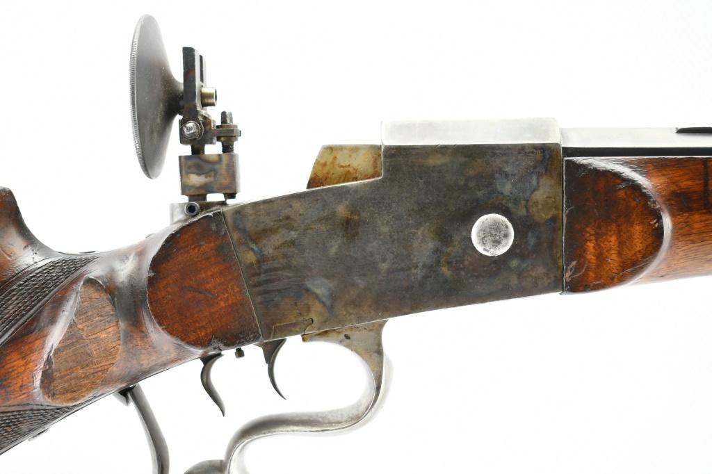 1926 German Ed. Grothe & Sohn. "W. DIETRICH", Schuetzen Target Rifle, 7.6mm, Swinging Block, SN - 11