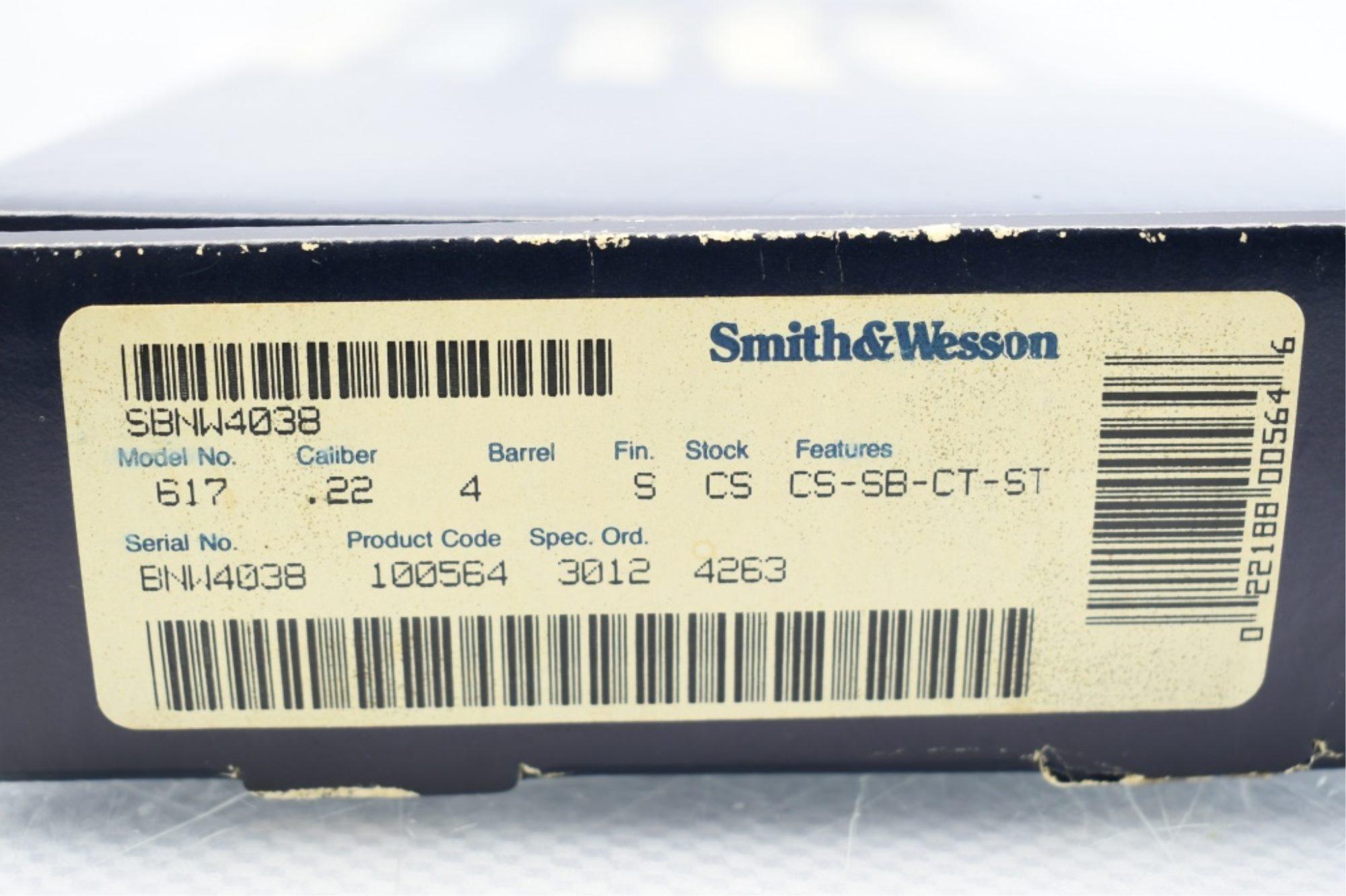 1993 Smith & Wesson, Model 617 (4"), 22 LR, Revolver (W/ Box), SN - BNW4038