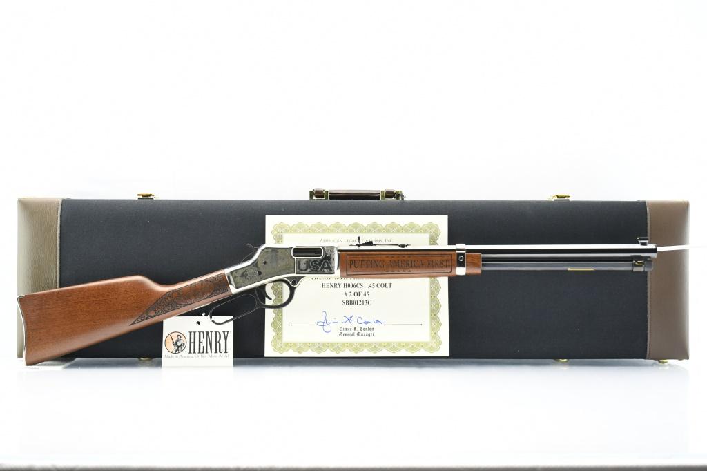 Henry, 1 Of 45 Silver Engraved "Trump Edition", 45 Colt, Lever-Action (Case & Box), SN - SBB01213C