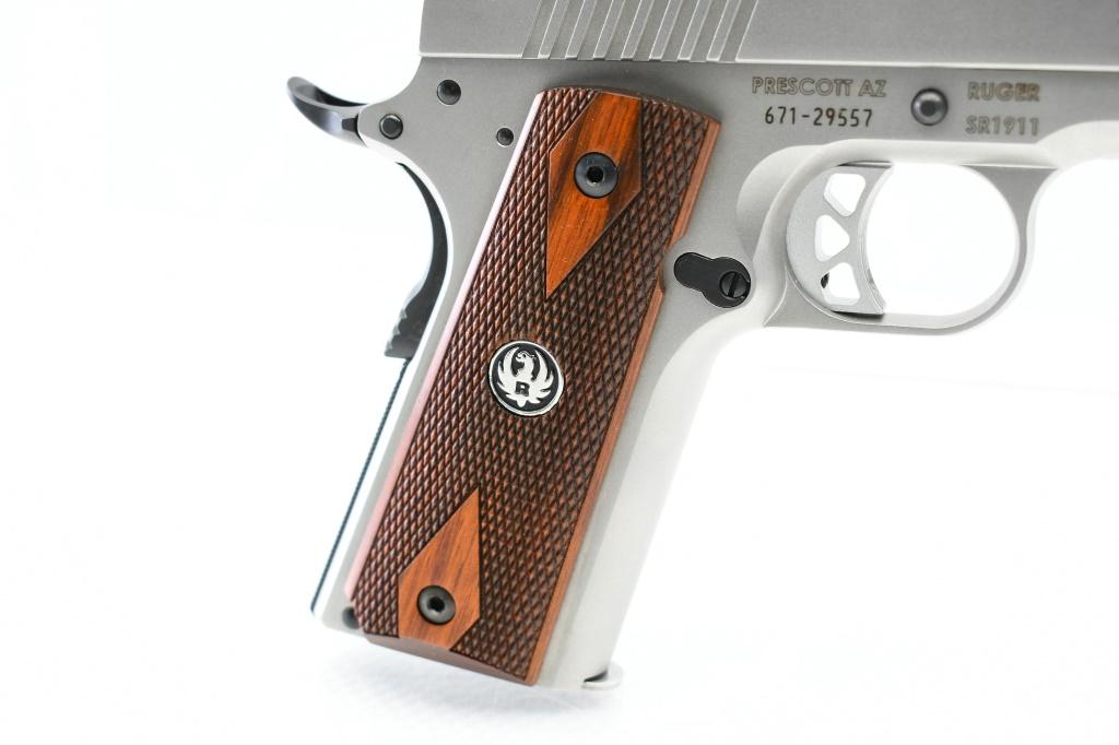 Ruger, SR1911 Full Size - Stainless, 45 ACP, Semi-Auto (W/ Box & Case), SN - 671-29557
