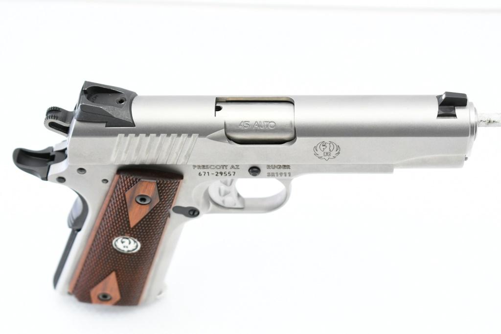 Ruger, SR1911 Full Size - Stainless, 45 ACP, Semi-Auto (W/ Box & Case), SN - 671-29557