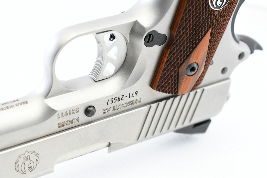 Ruger, SR1911 Full Size - Stainless, 45 ACP, Semi-Auto (W/ Box & Case), SN - 671-29557