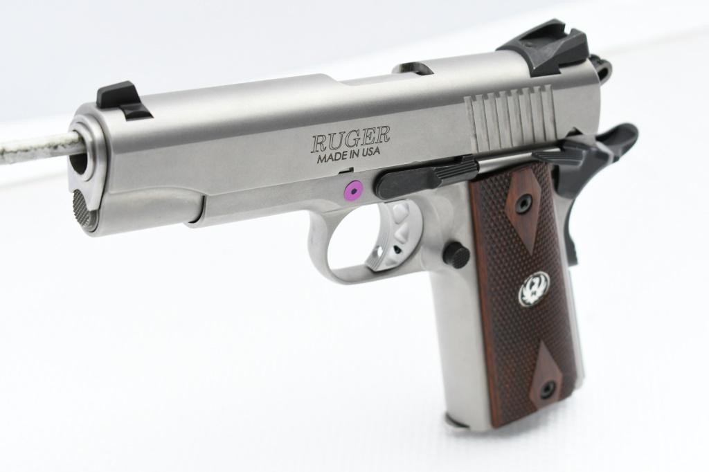 Ruger, SR1911 Full Size - Stainless, 45 ACP, Semi-Auto (W/ Box & Case), SN - 671-29557