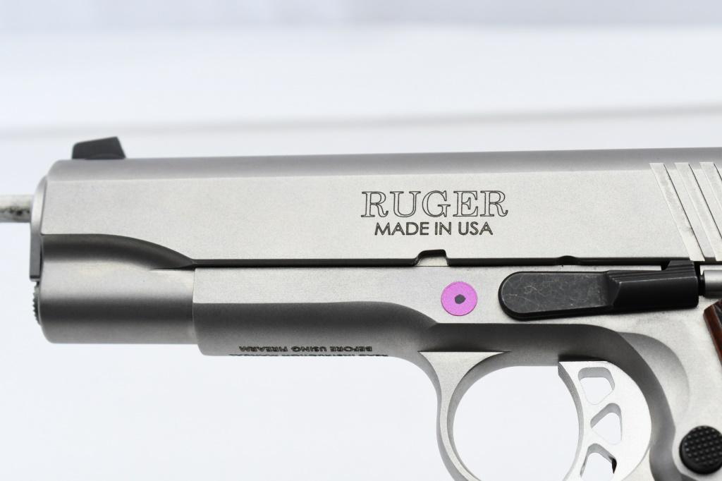 Ruger, SR1911 Full Size - Stainless, 45 ACP, Semi-Auto (W/ Box & Case), SN - 671-29557