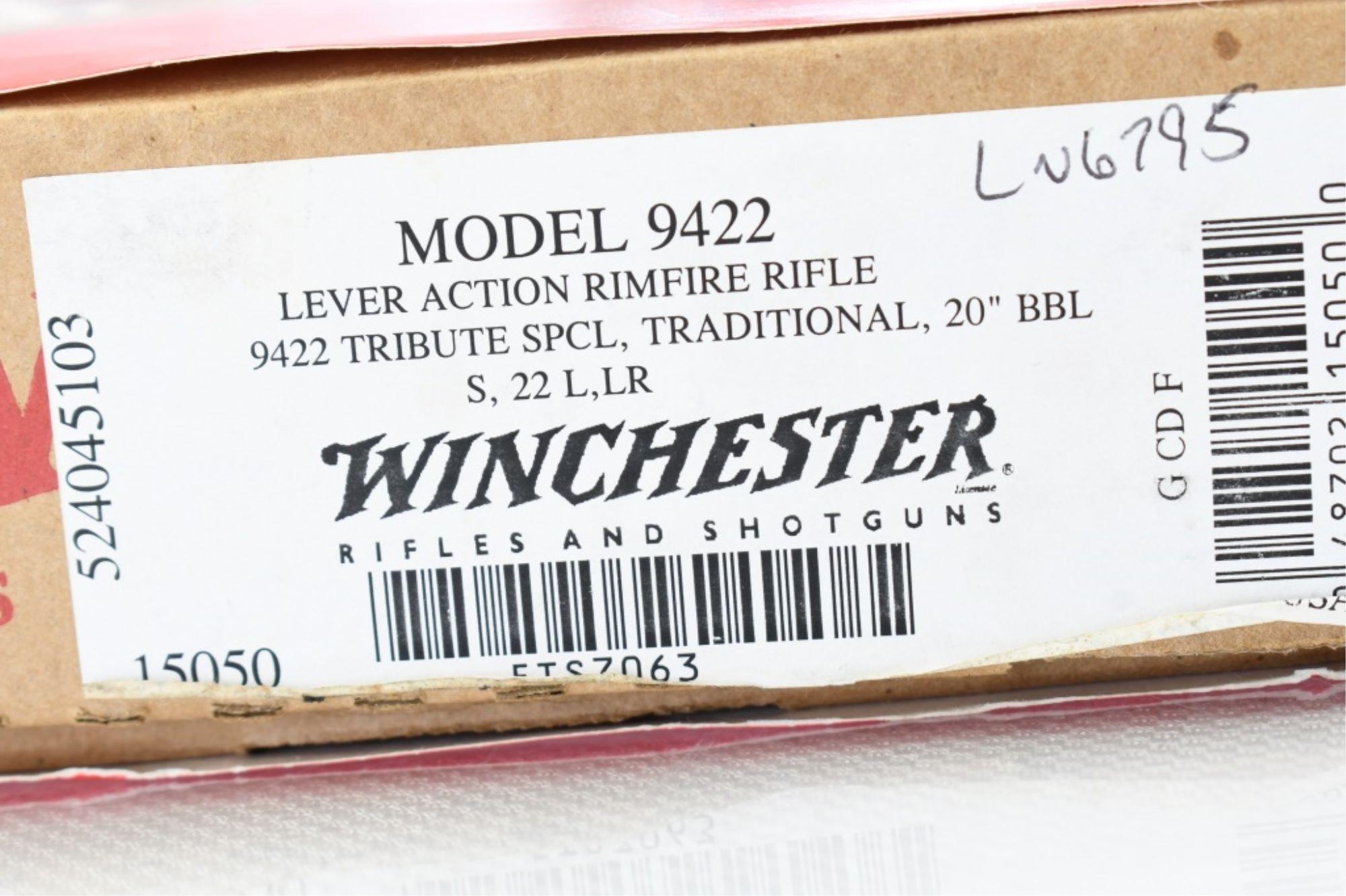 1 Of 9422 - 2006 Winchester, 9422 Traditional Tribute, 22 S L  LR, Lever-Action (NIB), SN - FTS7063
