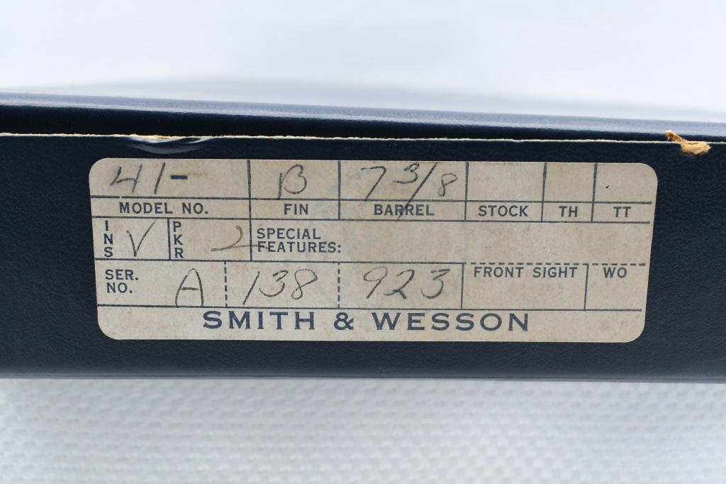 1971 Smith & Wesson, Model 41, 22 LR, Semi-Auto (W/ Box & Magazines), SN - A138923
