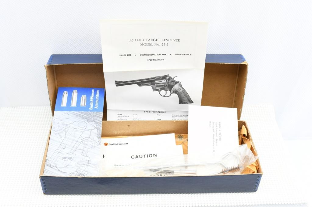 1980 Smith & Wesson, 25-5, 45 Colt, Revolver (Box/ Grips/ Paperwork), SN - N677334