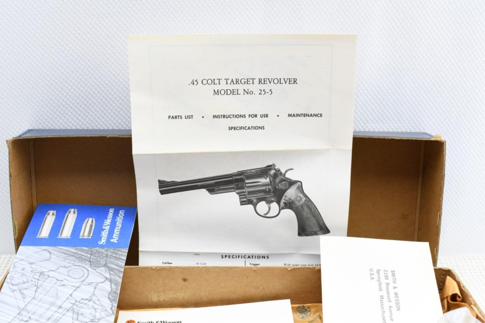 1980 Smith & Wesson, 25-5, 45 Colt, Revolver (Box/ Grips/ Paperwork), SN - N677334