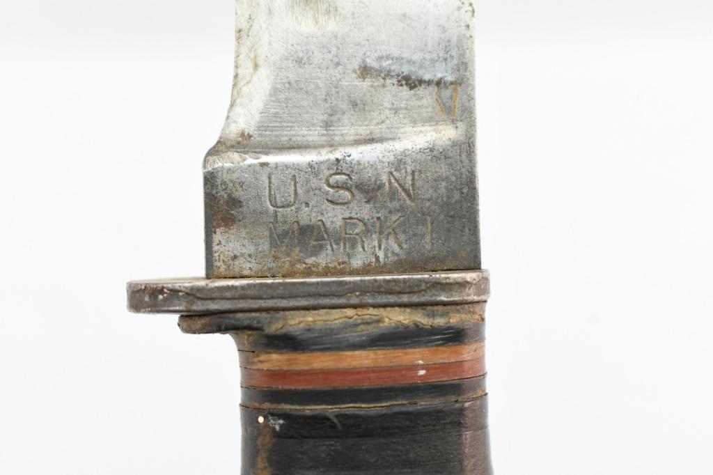 U.S. Navy WWII MK1 Utility Knife By PAL Blade Co. With Scabbard