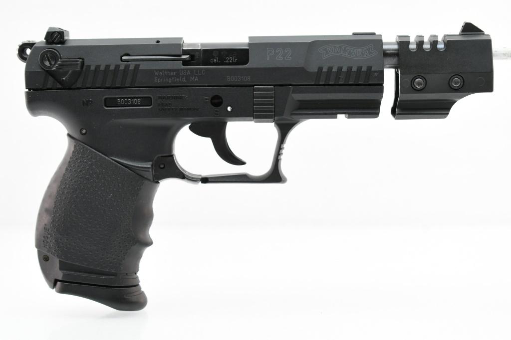 Walther P22 Target (5" W/ Q-Style Stabilizer), 22 LR, Semi-Auto (W/ Hardcase), SN - B003108