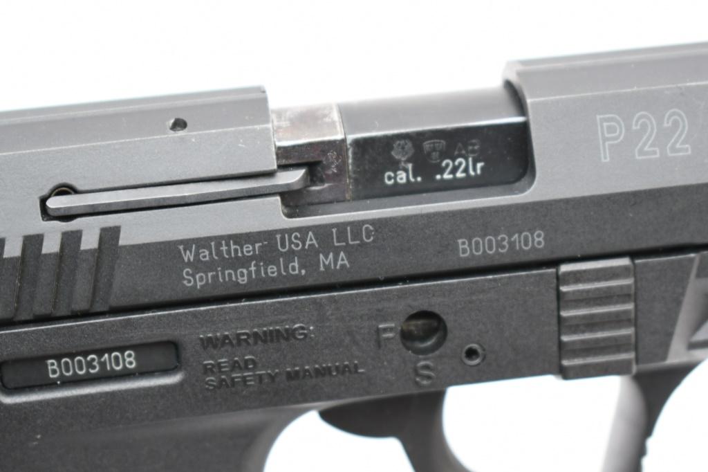 Walther P22 Target (5" W/ Q-Style Stabilizer), 22 LR, Semi-Auto (W/ Hardcase), SN - B003108