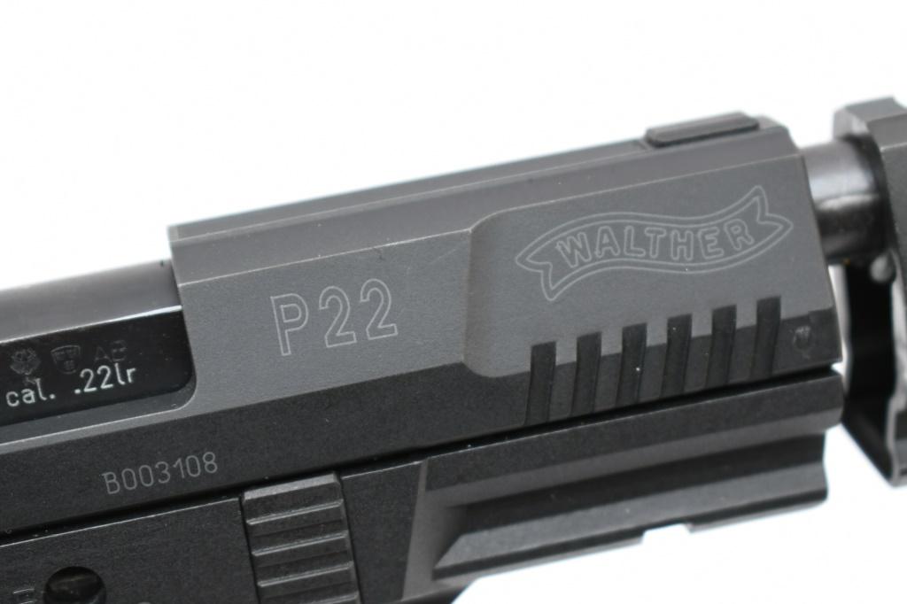 Walther P22 Target (5" W/ Q-Style Stabilizer), 22 LR, Semi-Auto (W/ Hardcase), SN - B003108