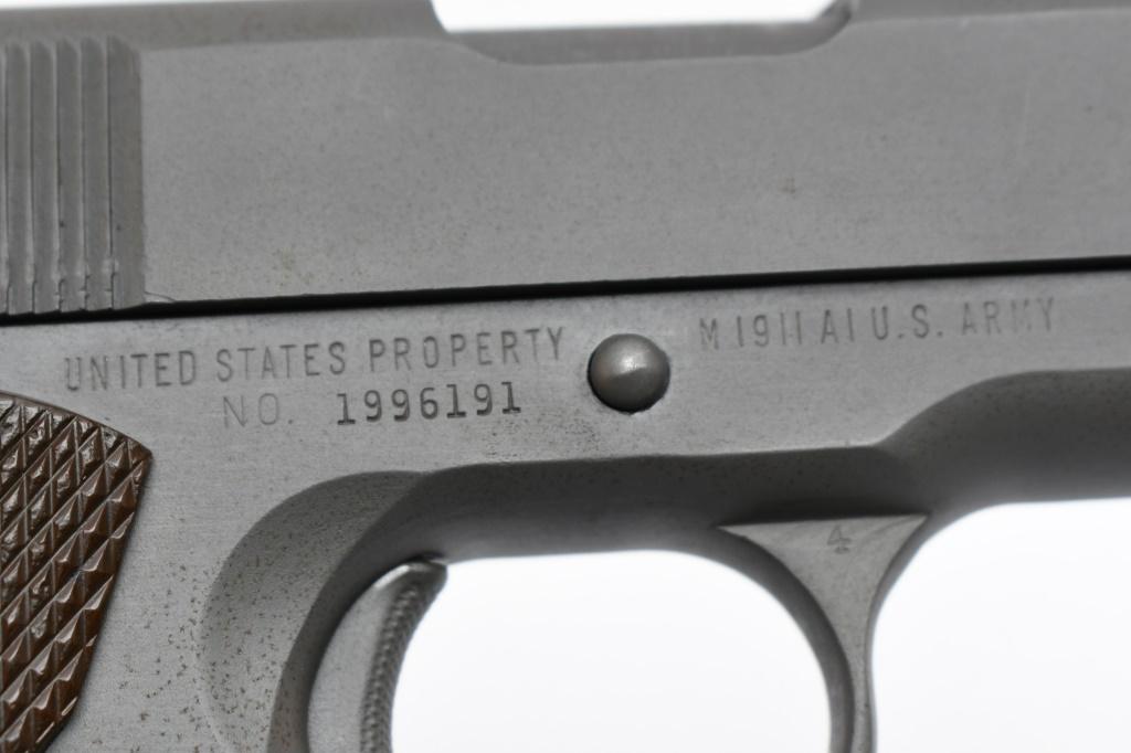 1943 WWII Remington Rand 1911 A1 U.S. Army, 45 ACP, Semi-Auto, SN - 1996191