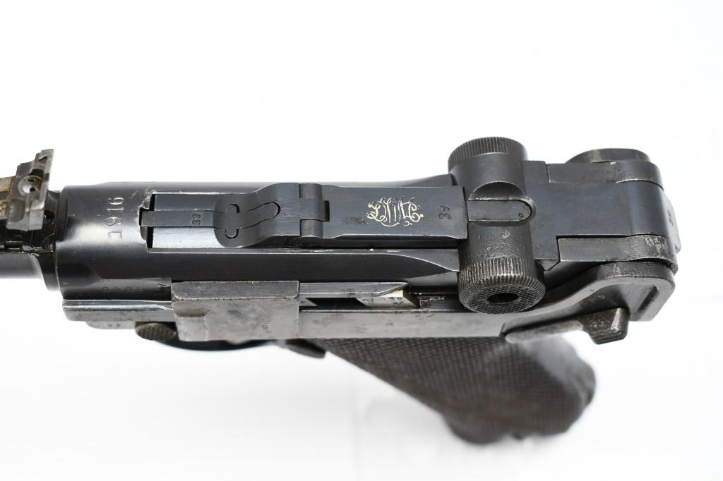 1916 German DWM Military P.08 Artillery Luger (7.9") , 9mm Luger, Semi-Auto, SN - 3439g
