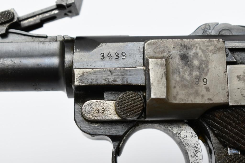 1916 German DWM Military P.08 Artillery Luger (7.9") , 9mm Luger, Semi-Auto, SN - 3439g
