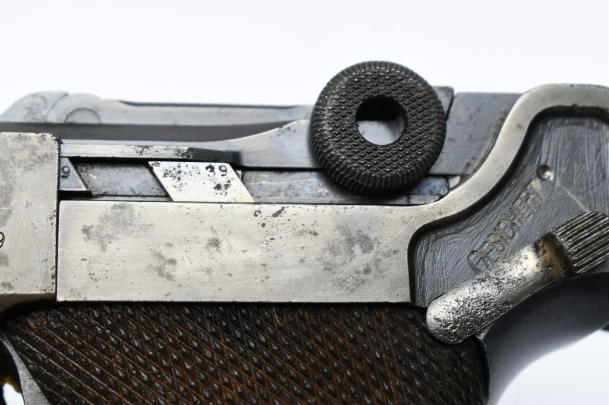 1916 German DWM Military P.08 Artillery Luger (7.9") , 9mm Luger, Semi-Auto, SN - 3439g