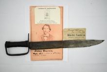 U.S. Civil War Confederate D-Guard Bowie Knife  Named Union Soldier - War Trophy