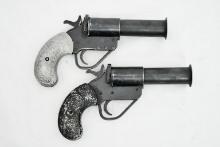 (2) WWII British Webley No.1 Mk.5 Flare Signal Pistols - No FFL Or Paperwork Needed
