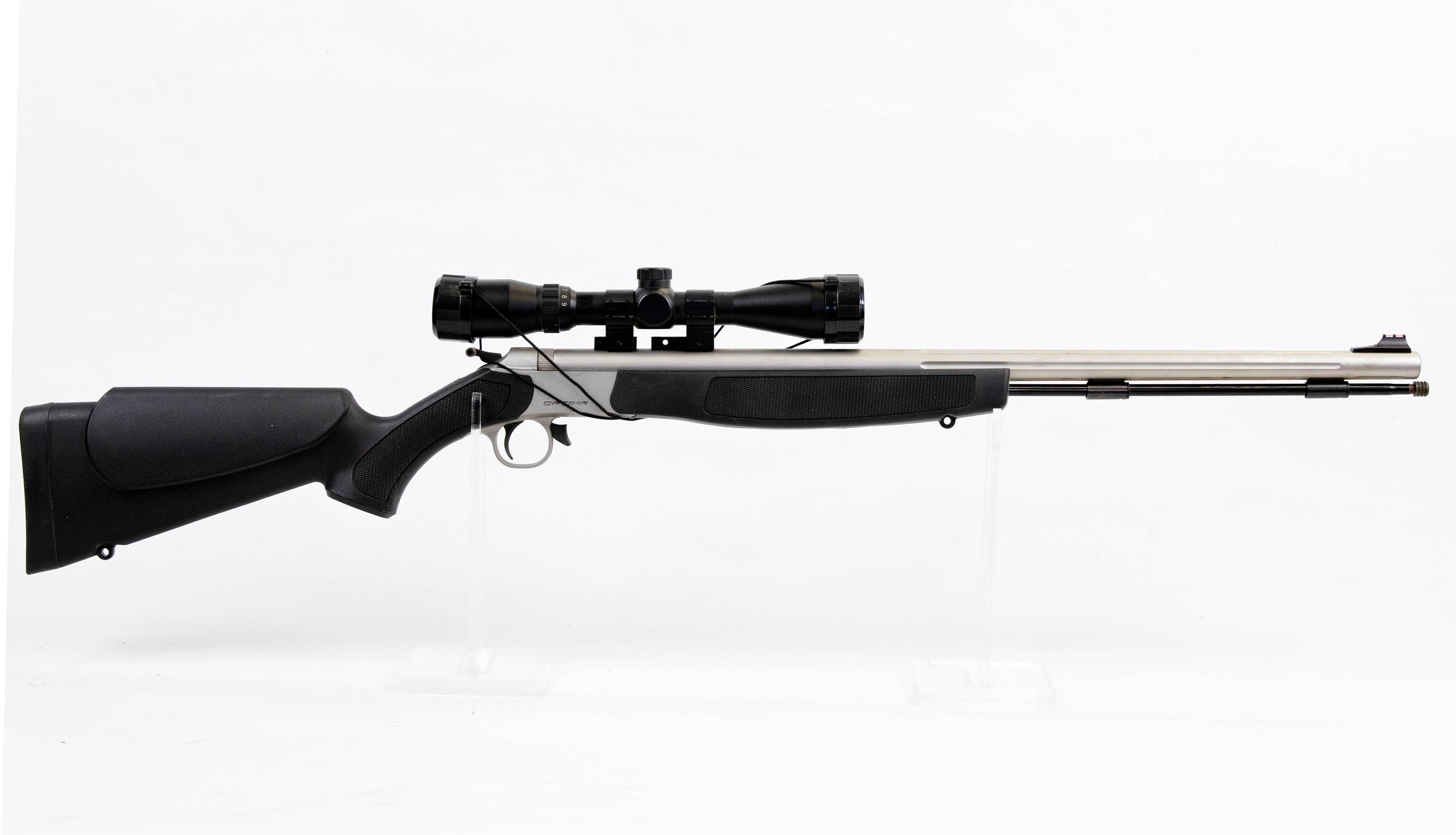 CVA mod Optima .50 cal black powder stainless fluted barrel w/ TK 3x9 scope ser# N/A