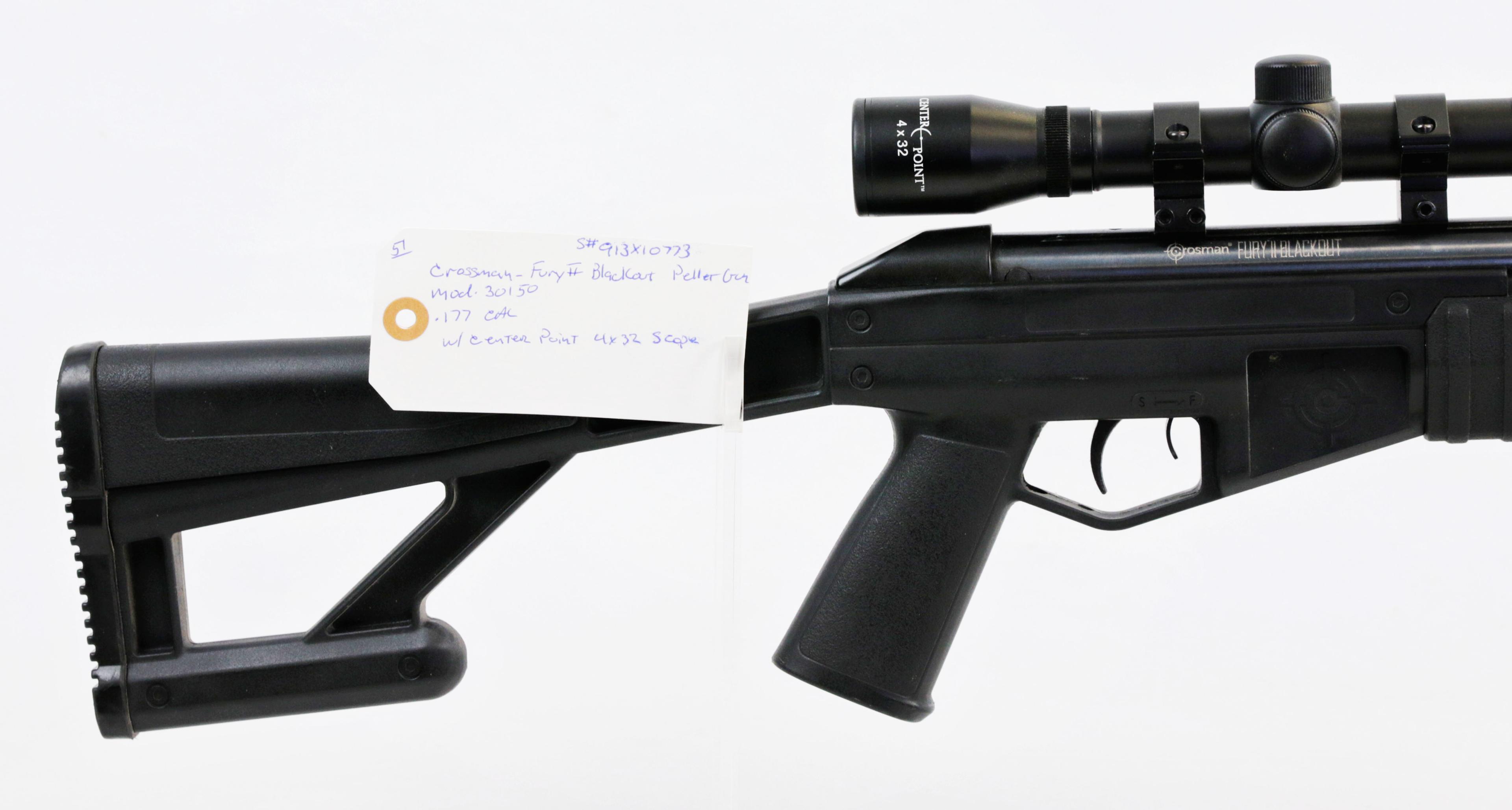 Crosman Fury II Blackout .177 cal pellet gun Model 30150 w/Center point 4x32 scope ser# 913X0773