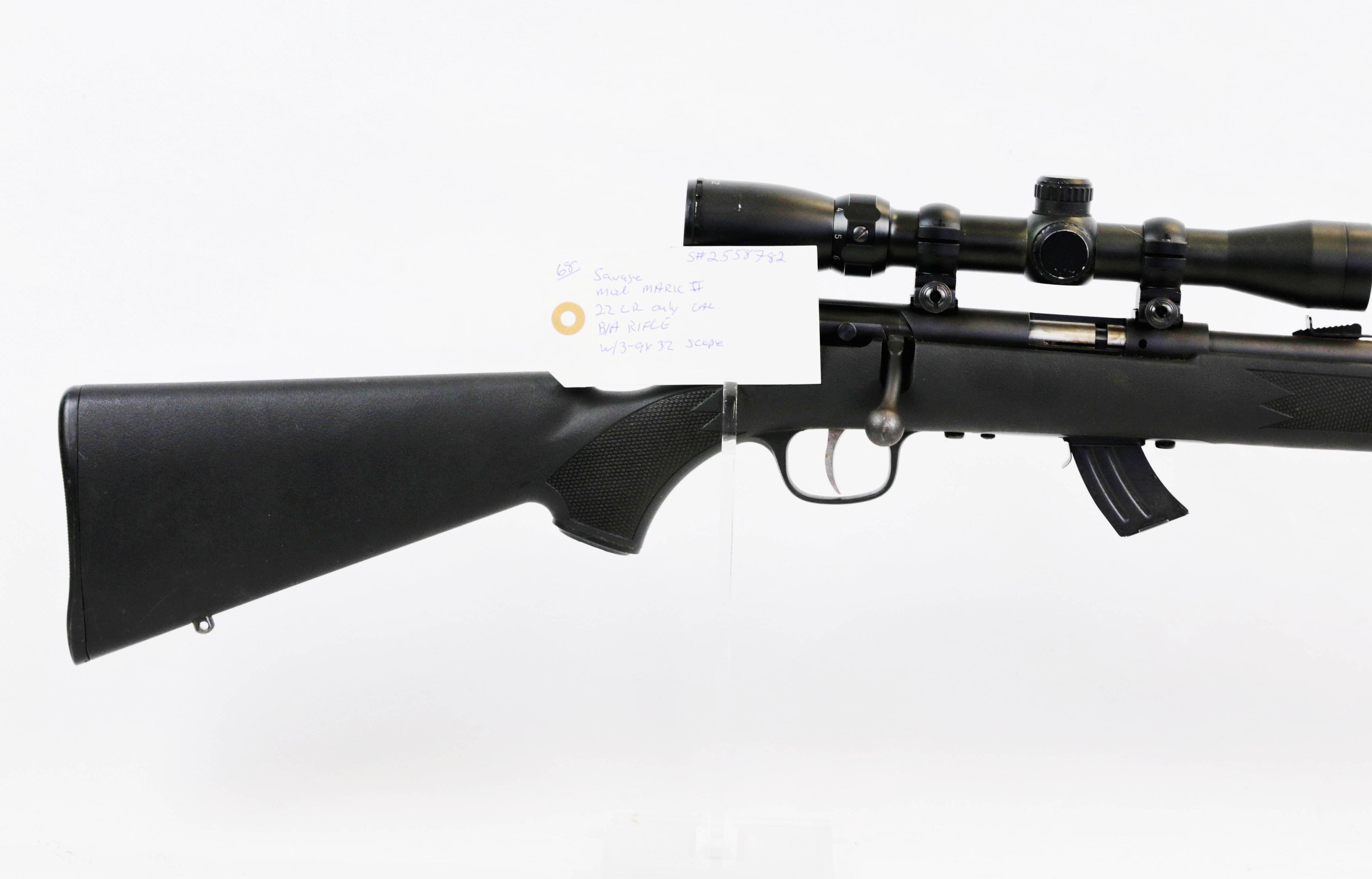 Savage model Mark II .22 LR only cal B/A rifle w/ 3-9x32 scope ser# 2558782