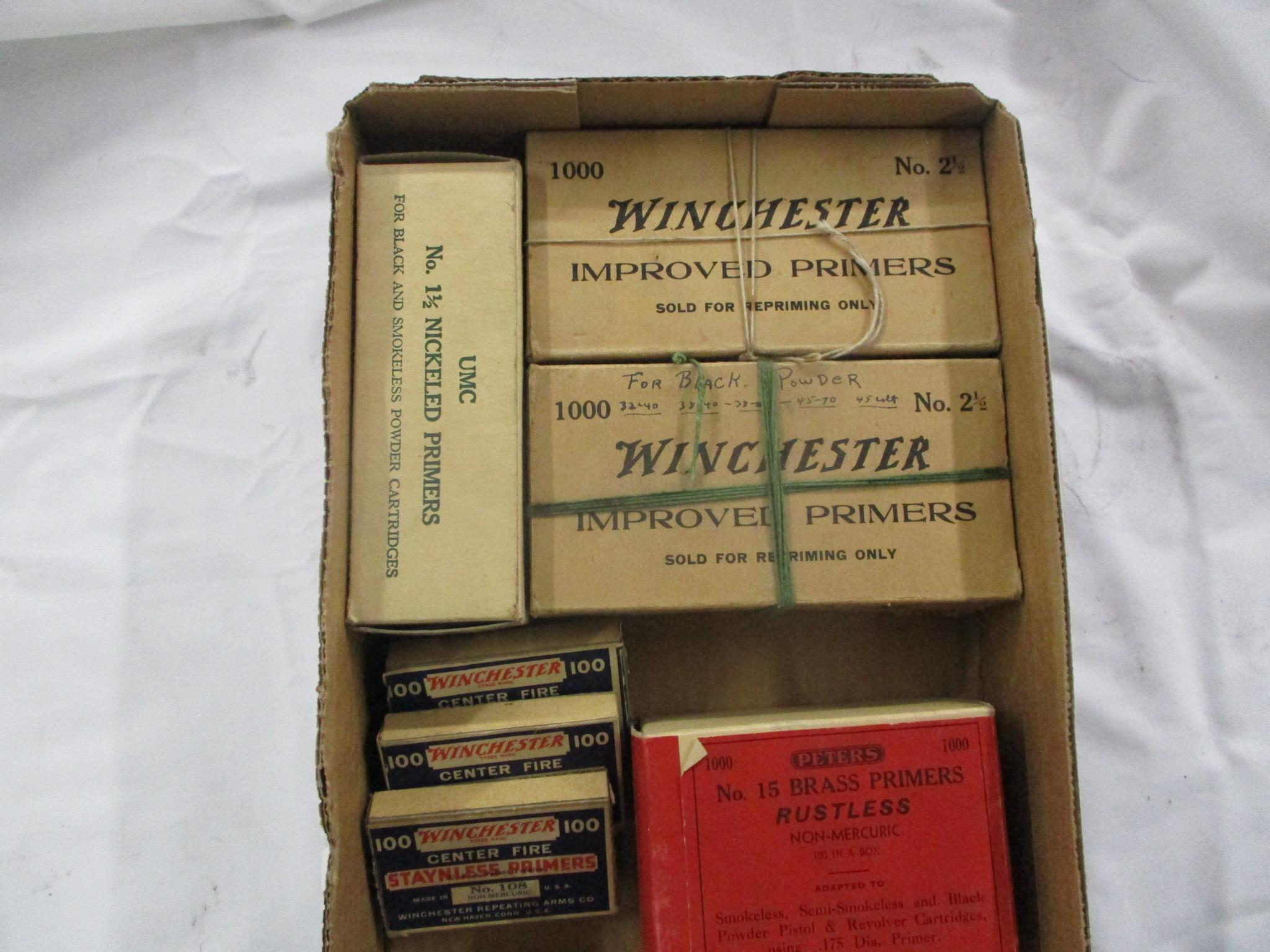 7 boxes vintage primers