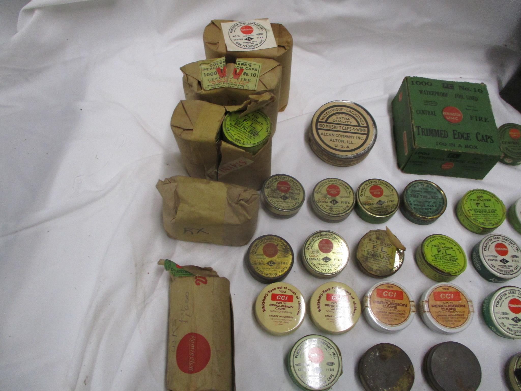 75+ tins vintage Black Powder percussion caps