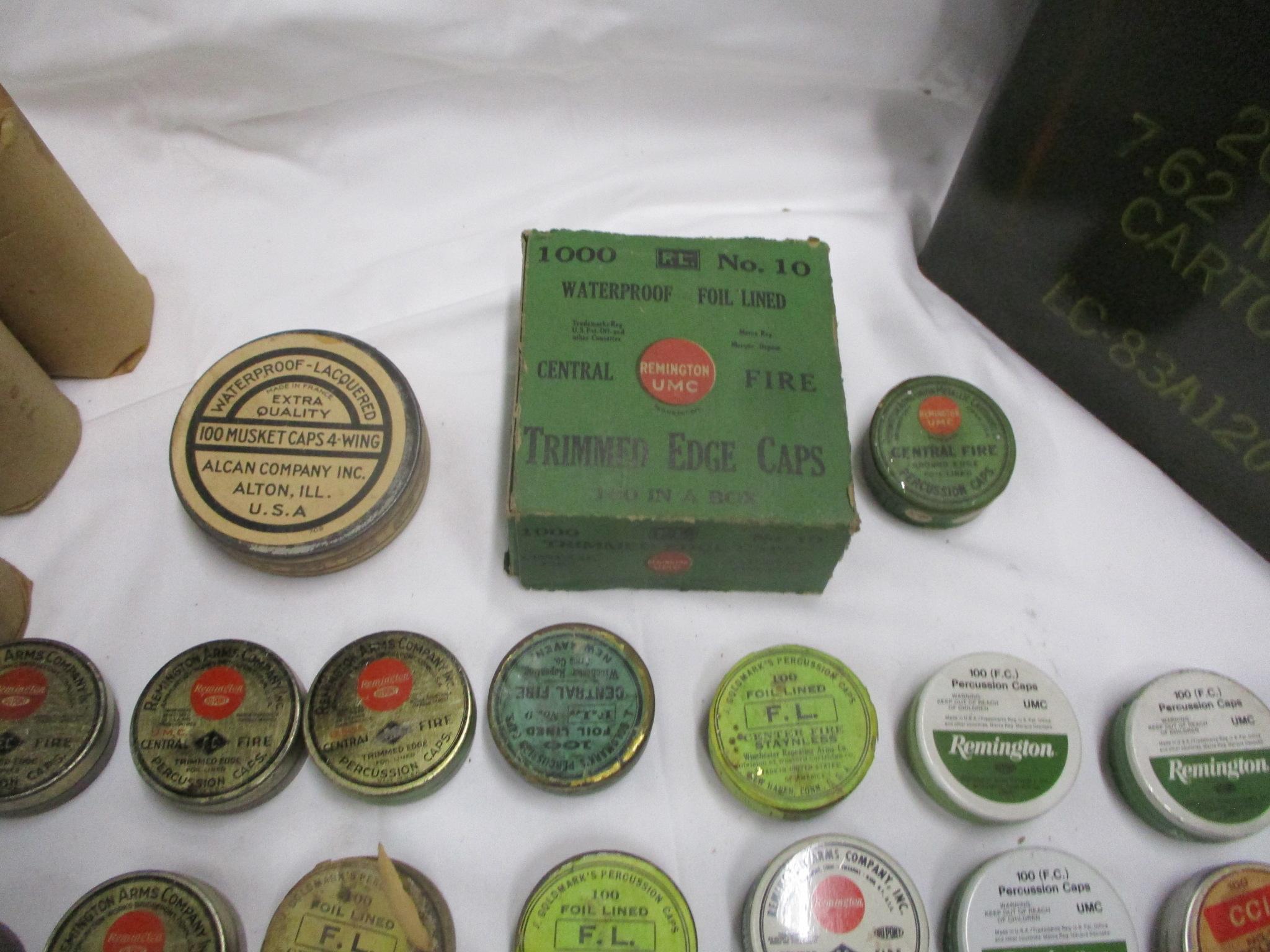 75+ tins vintage Black Powder percussion caps