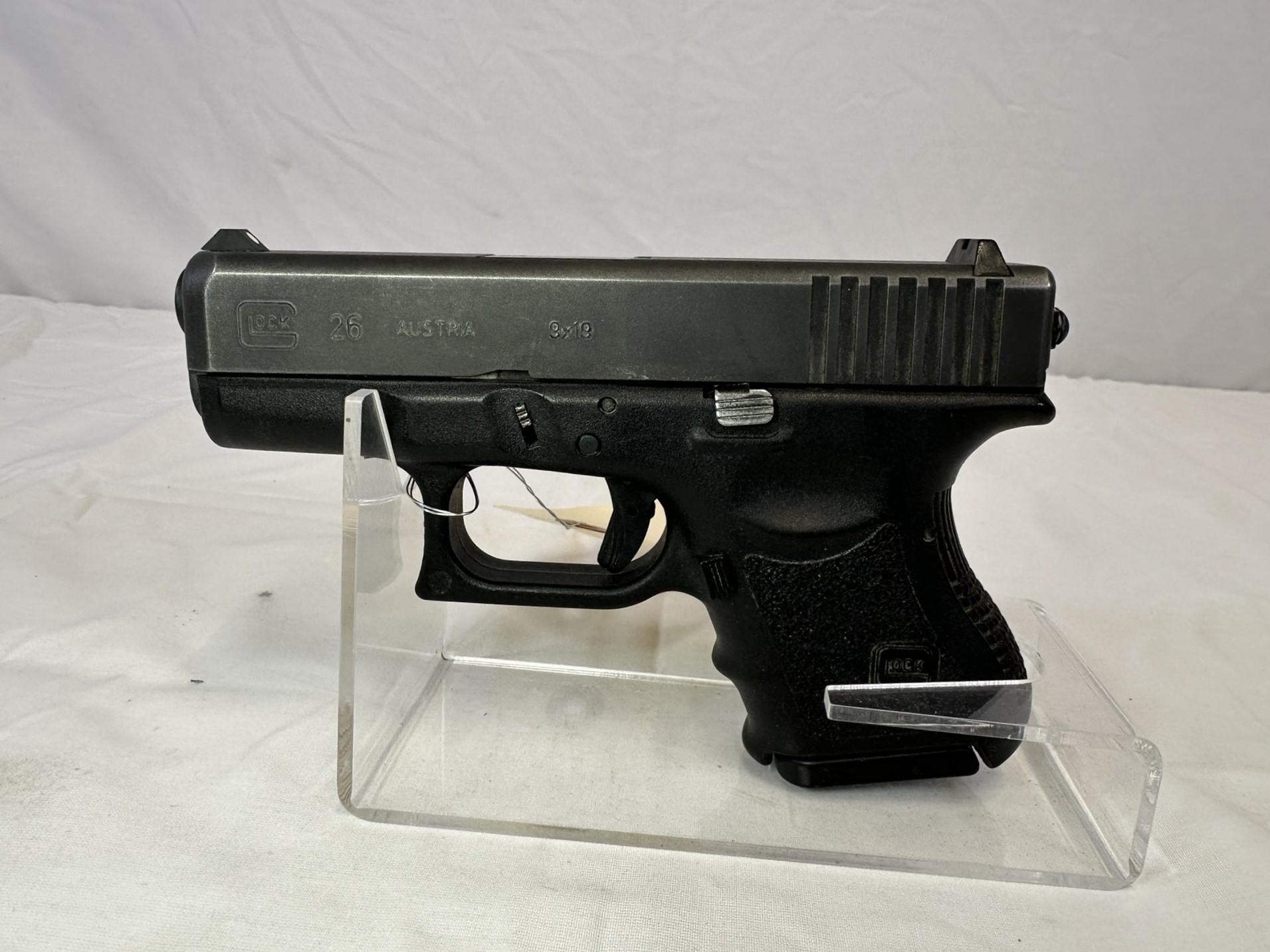 Glock mod 26 9x19 cal semi-auto pistol