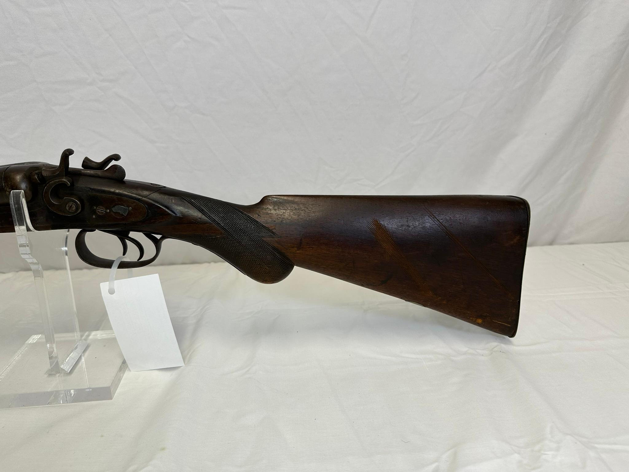 W H Hamilton 12 ga double barrel shotgun