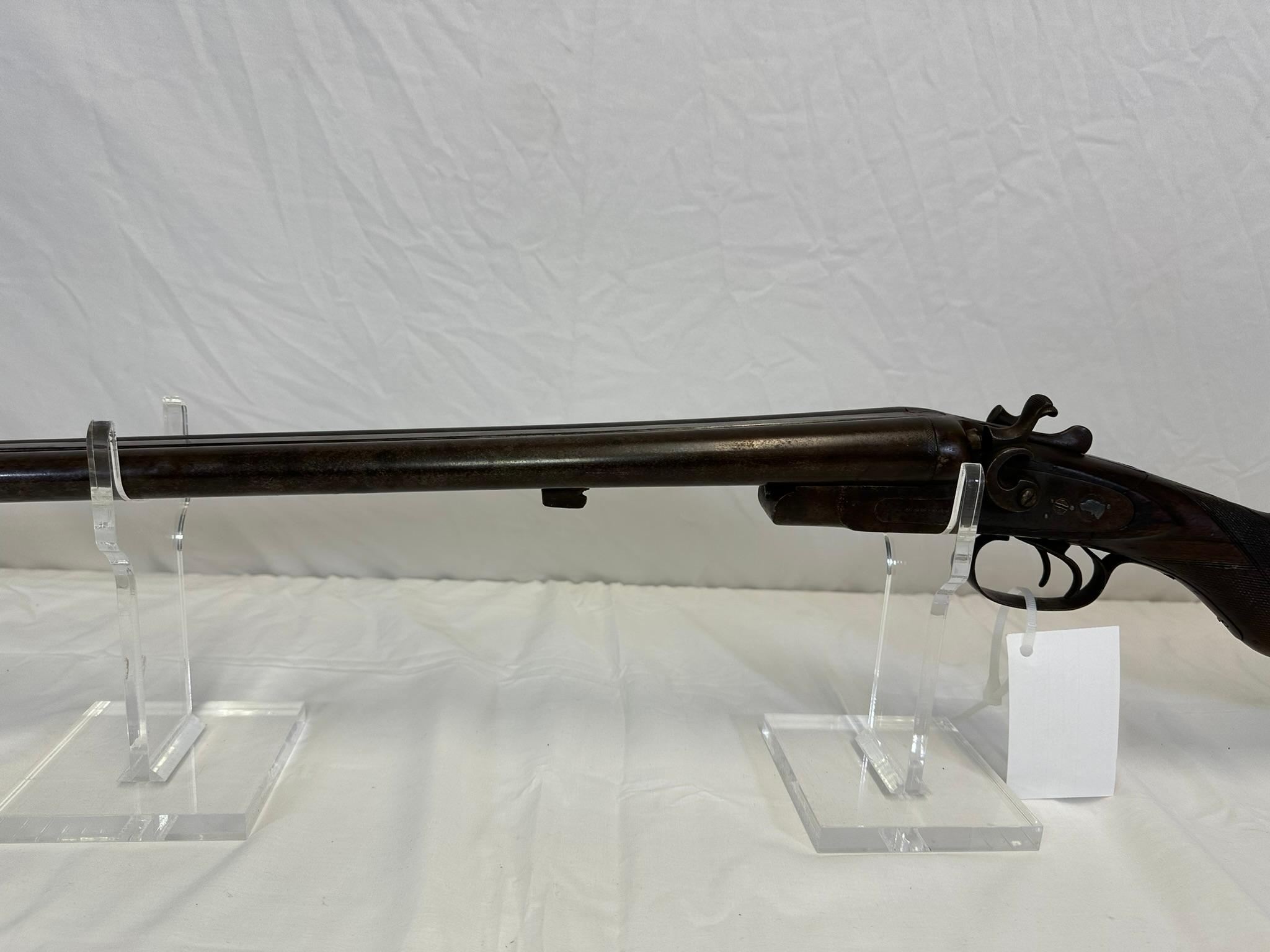 W H Hamilton 12 ga double barrel shotgun