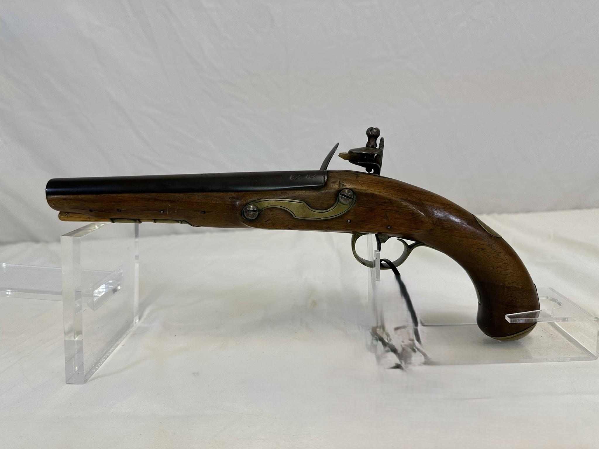 Colonial .65 bore flintlock pistol
