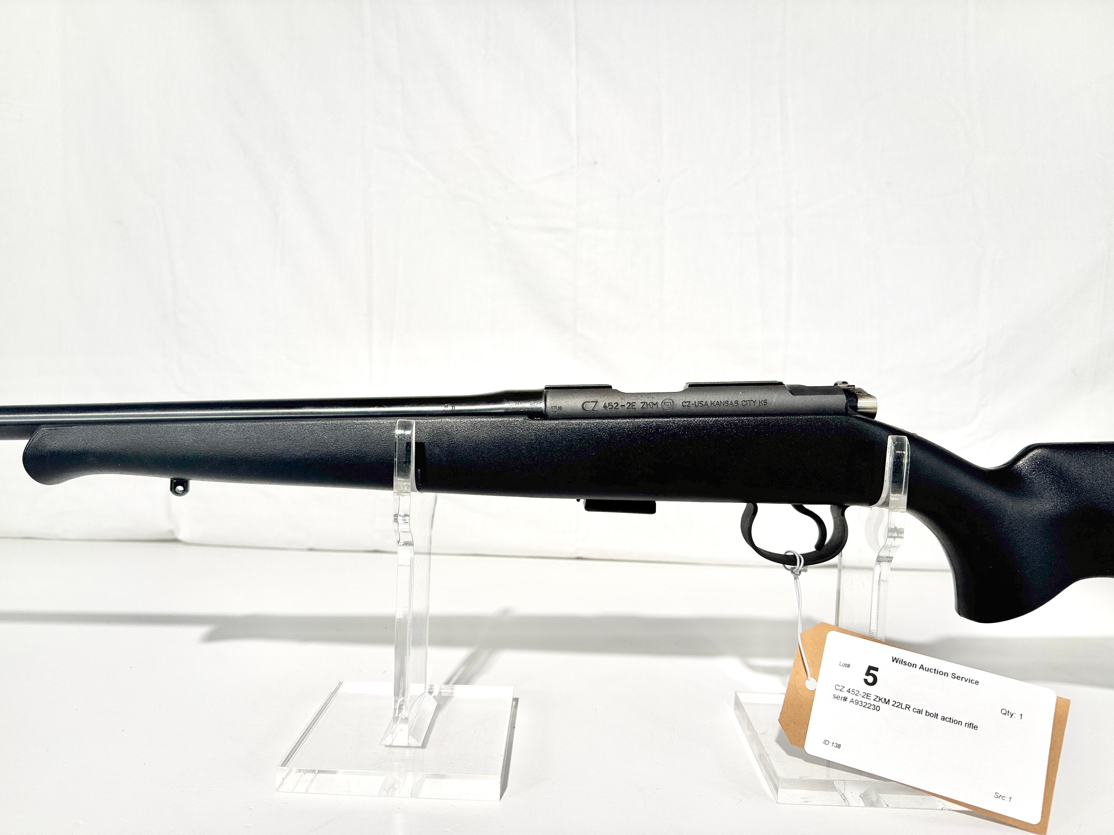 CZ 452-2E ZKM 22LR cal bolt action rifle