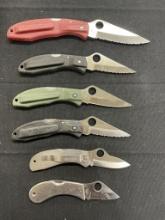 6 SPYDERCO KNIVES