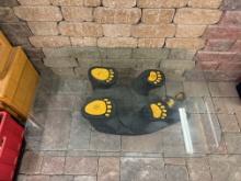 GLASS TABLE WITH BEAR BASE - PICK UP ONLY