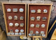 BELT BUCKLE COLLECTION - 2 DISPLAY CASES