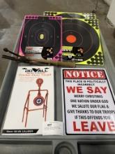 ASSORTED TARGETS & HAND THROWER