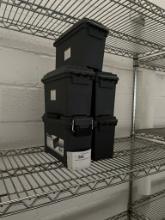 5 NEW PLASTIC AMMO BOXES & 8 SOFT CASES