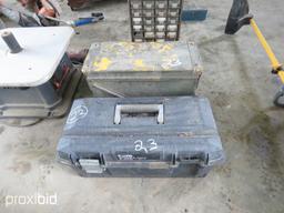 2 TOOL BOXES W/IMPACT, STRAPS, ETC