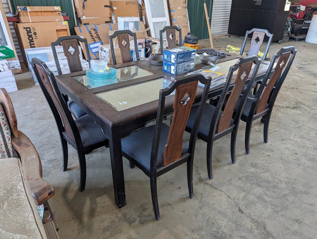 DINING TABLE W/8 CHAIRS