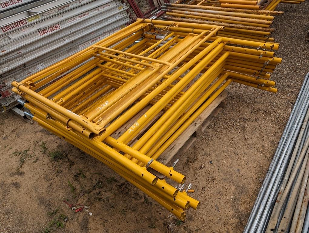 APPROX 12 YELLOW SCAFFOLDING FRAMES