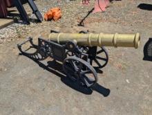 ANTIQUE CANNON DECORATIVE ON WHEELS
