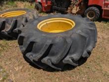 (2) 24.5-32 TRACTOR TIRES ON RIMS